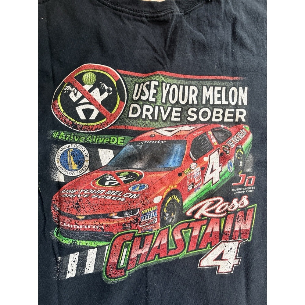Ross Chastain T-shirt Use Your Melon DUI Black Men's XL Drive Sober